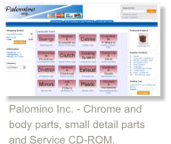Palomino Inc. - Chrome and body parts, small detail parts and Service CD-ROM.