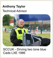 Anthony Taylor Technical Advisor   SCCUK - Driving two tone blue Cade LXE 1986